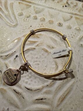 Amanda blu Gold-Tone Charm Bangle Bracelet